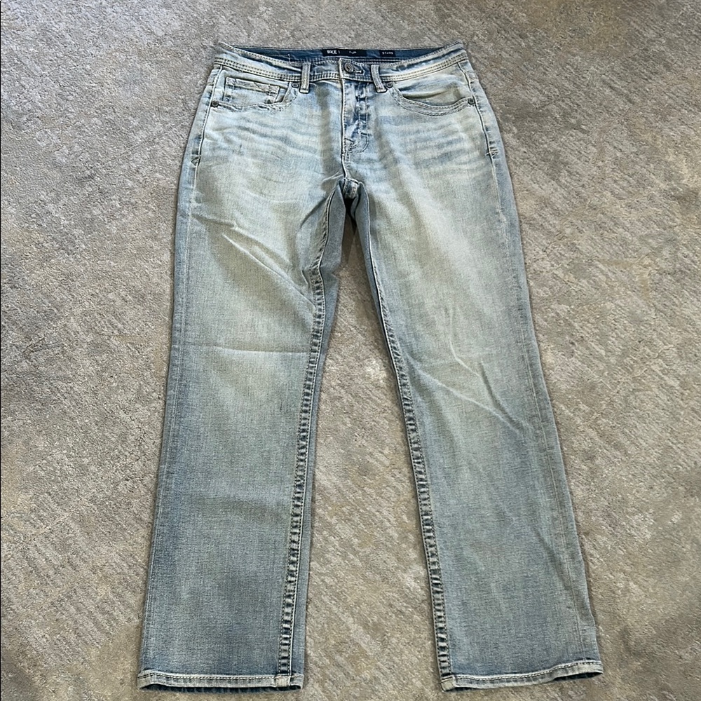 BKE Tyler Light Blue Straight Leg Jeans, 31/32